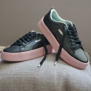 Puma Platform Black Pink Mint Sneakers